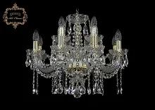 Люстра подвесная хрустальная 11.12.8+4.195.Gd.Sp Bohemia Art Classic прозрачная на 12 ламп, основание золотое в стиле классический Люстра подвесная хрустальная 11.12.8+4.195.Gd.Sp Bohemia Art Classic прозрачная на 12 ламп, основание золотое в стиле классический